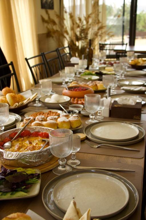 Dining room set for breakfast at the resort